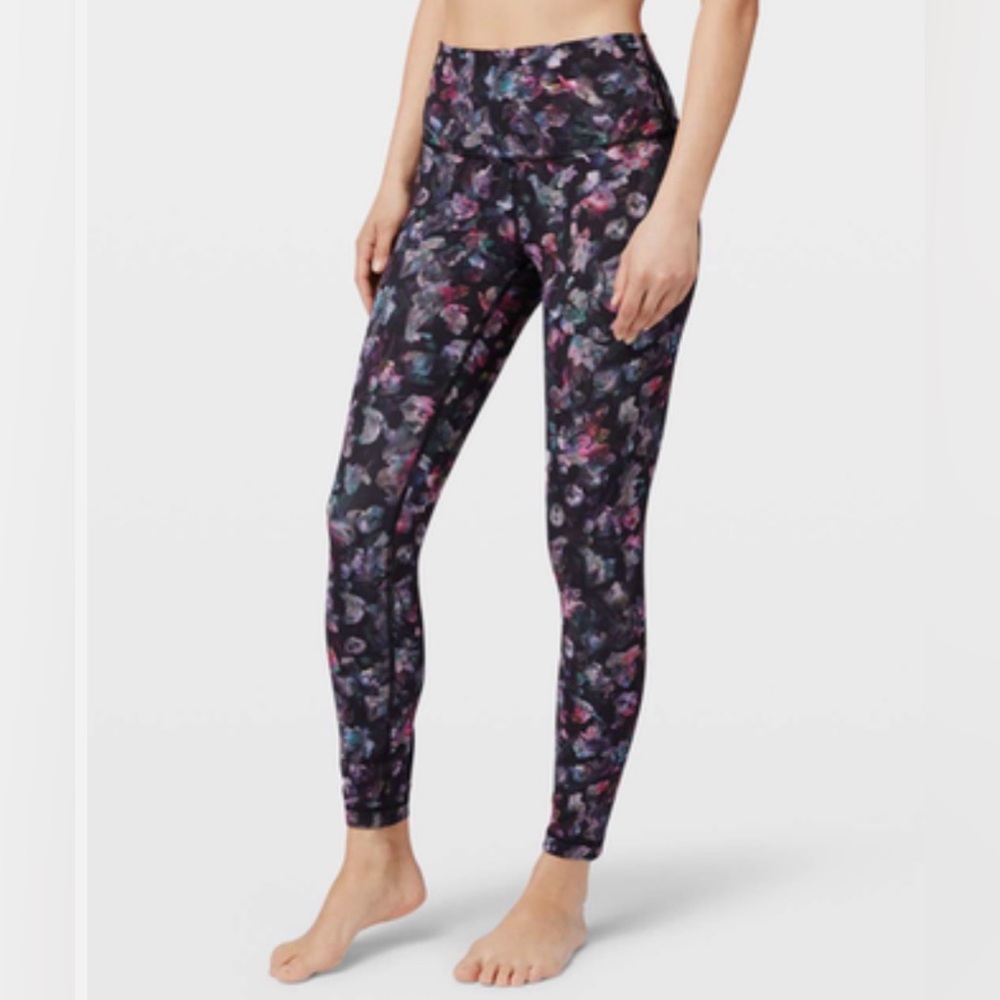 Lululemon Floral Print Wonder Under High Rise Leggings